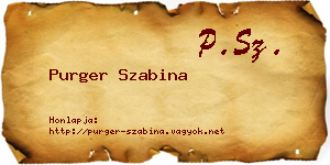 Purger Szabina névjegykártya